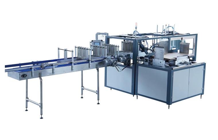 Catalog reference showing automatic packing equipment connected to conveyors